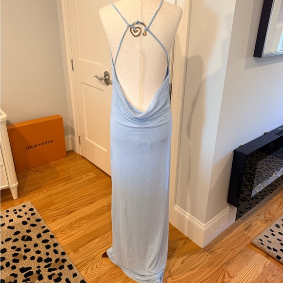 Peppermayo Pale Blue Draped Cowl Maxi Dress - Picture 11 of 14